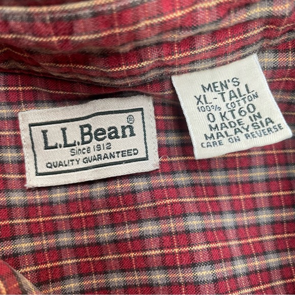 Vintage 90s LL Bean Plaid S/S Button Down Shirt Size XL Tall - Picture 4 of 4